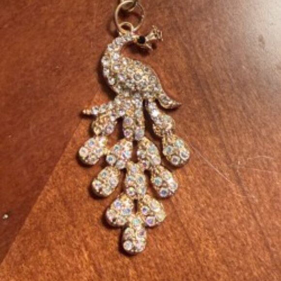 Sparkly Peacock Key Ring/Bag Charm - NEW - Picture 2 of 4